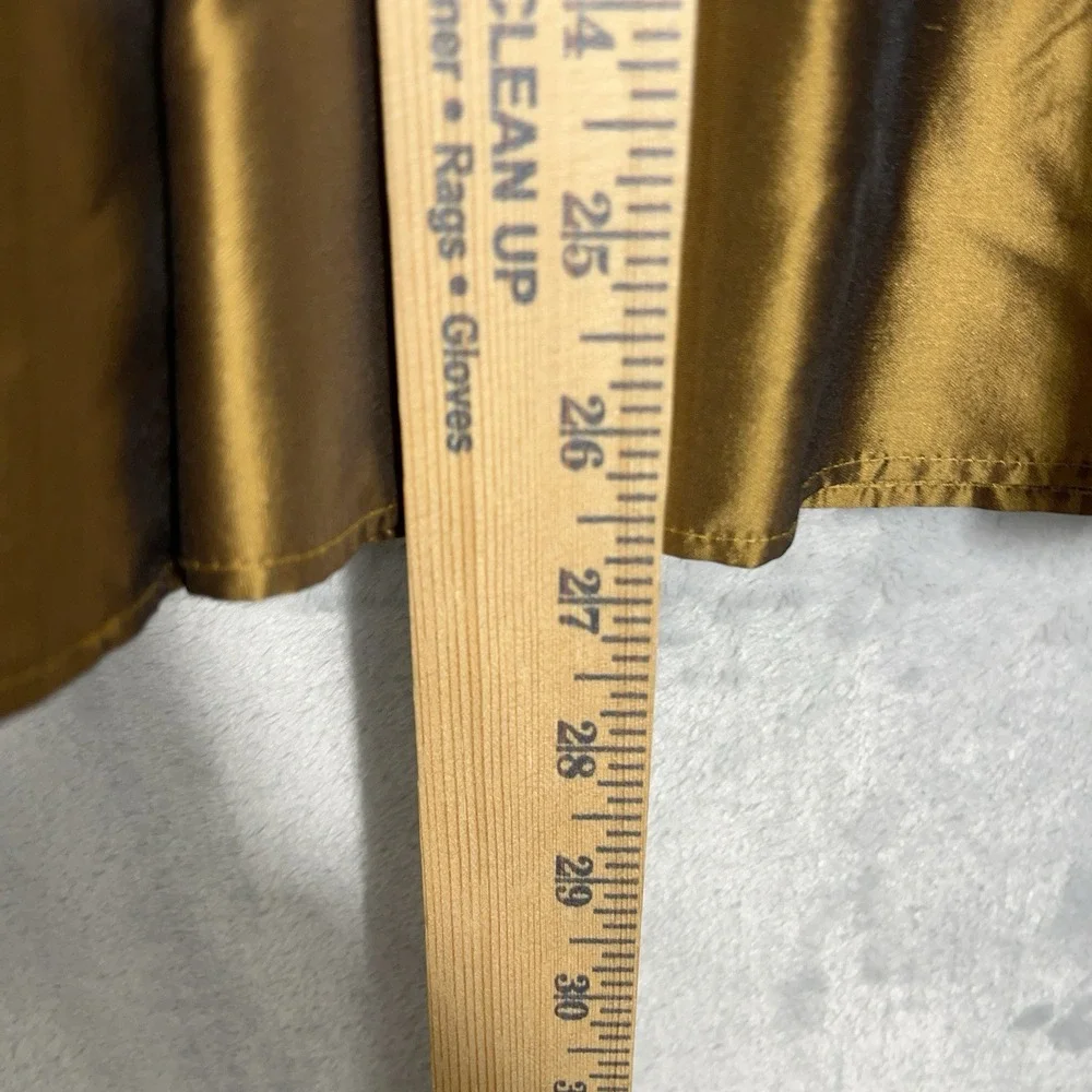 Talbots Petites Pure 100% Silk A-Line Midi Skirt Pleated Lined Champagne Gold‎ 8